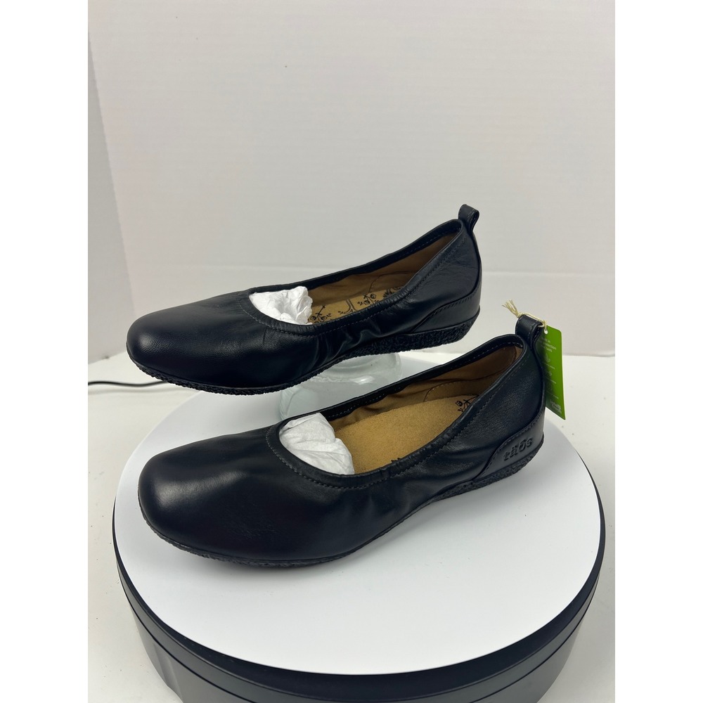 Taos Chit Chat Orthopedic Ballet Flats Black Leather Slip On Shoes Womens 6.5M - Picture 13 of 17